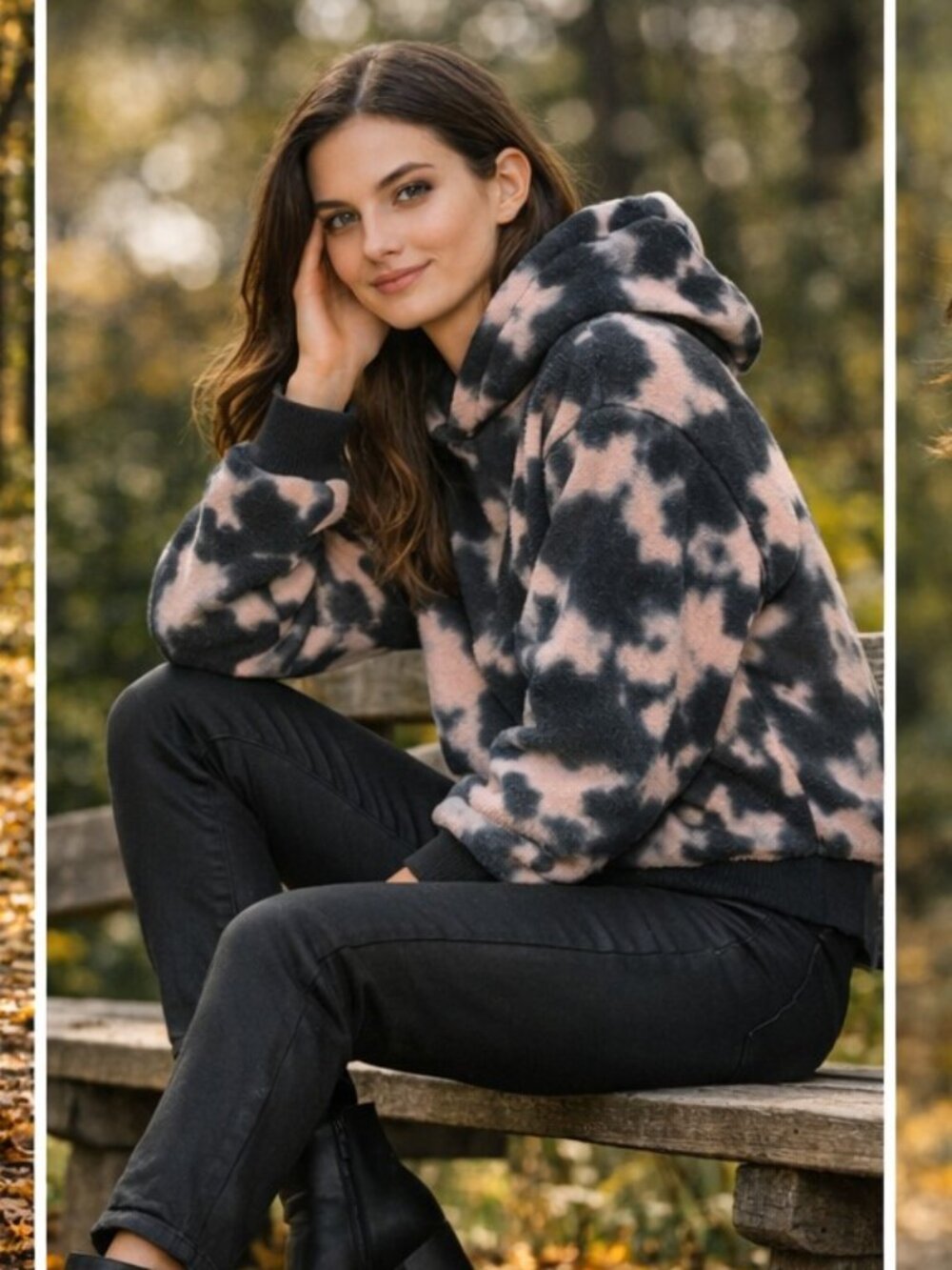 525 America Tie‑Dye Hoodie – Black & Blush Pink, Cozy Cotton, Size XS X-Small